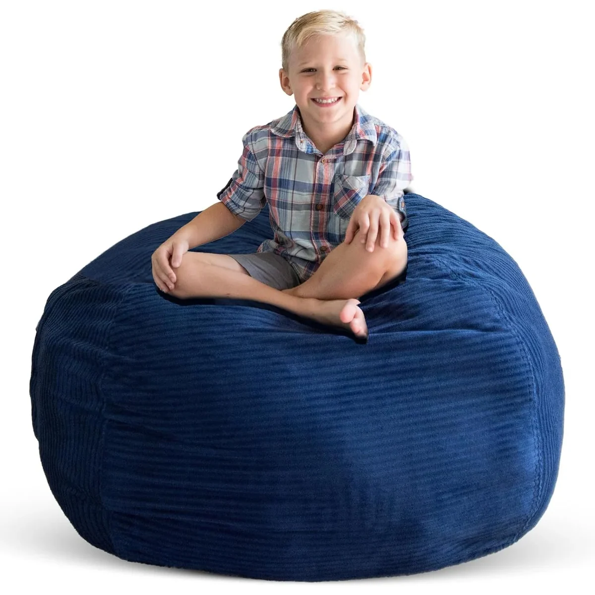Stuff 'n Sit Bean Bag Storage by Creative QT, royal blue corduroy